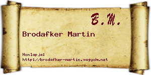 Brodafker Martin névjegykártya